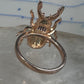 Insect ring bug beetle Vermeil size 6 sterling silver women