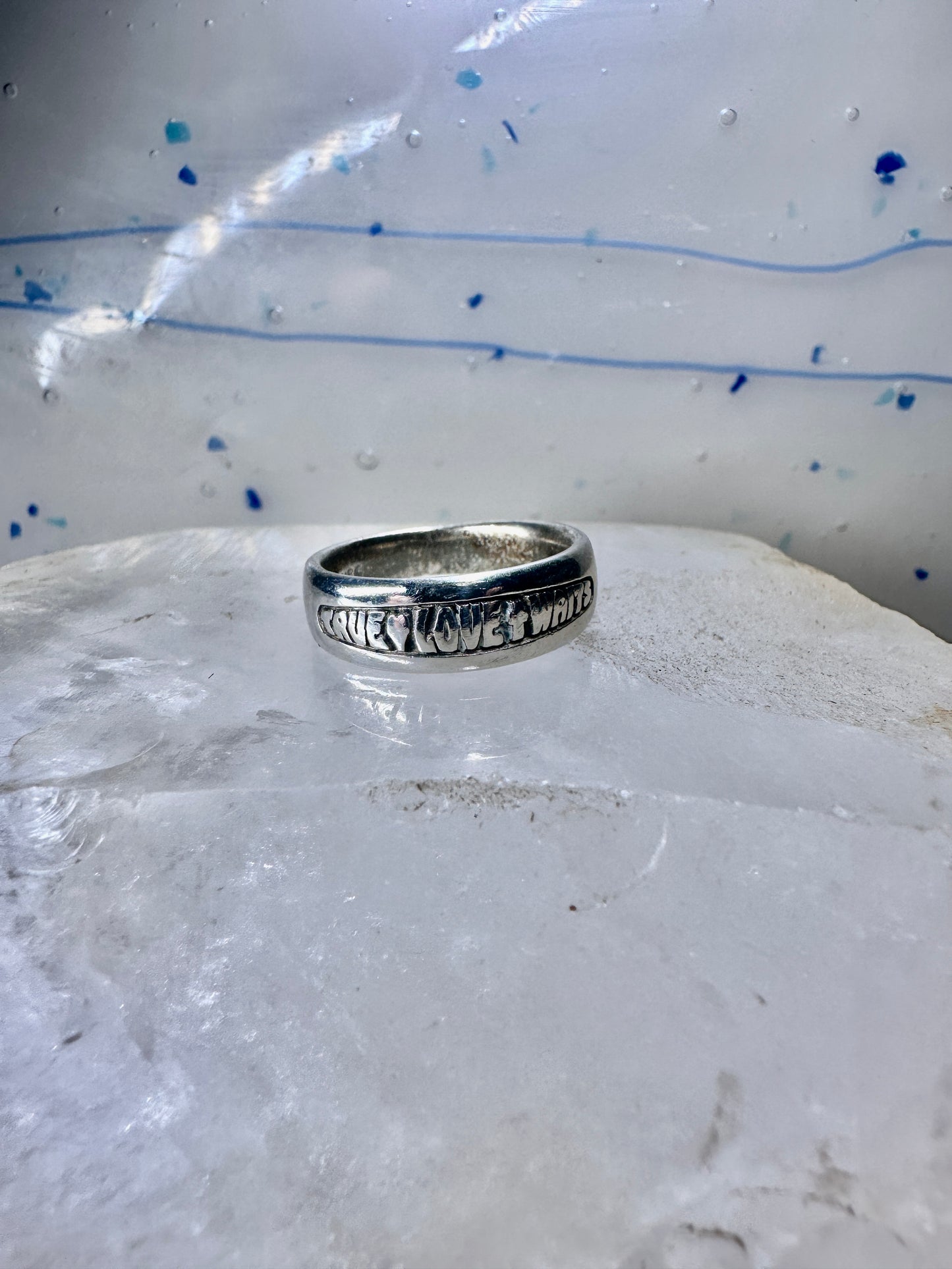 True Love Waits ring Words band size 6.50 sterling silver women