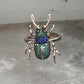 Insect ring bug beetle Vermeil size 6 sterling silver women