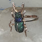 Insect ring bug beetle Vermeil size 6 sterling silver women