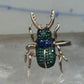 Insect ring bug beetle Vermeil size 6 sterling silver women