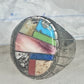 Southwestern Sterling Silver Multi-Stone Inlay Ring Size 10.75 - Geometric Segmented Band