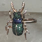 Insect ring bug beetle Vermeil size 6 sterling silver women