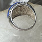 Blue Lapis ring Dome stone band size 8.75  sterling silver women