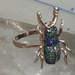 Insect ring bug beetle Vermeil size 6 sterling silver women