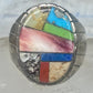 Southwestern Sterling Silver Multi-Stone Inlay Ring Size 10.75 - Geometric Segmented Band