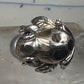 Frog ring leaves abalone size 8 sterling silver women