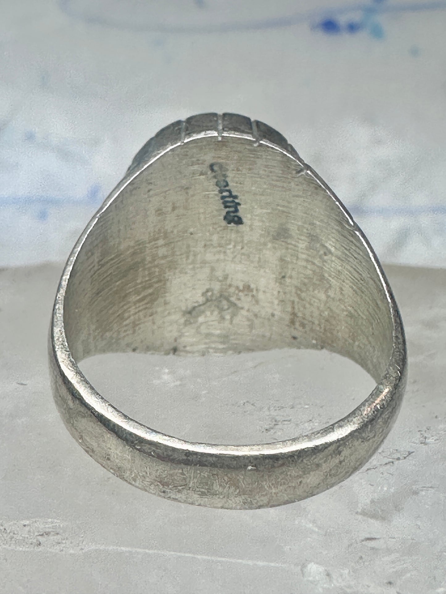 Southwestern Sterling Silver Multi-Stone Inlay Ring Size 10.75 - Geometric Segmented Band