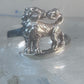 Vintage Lion ring animal band size 7.75 sterling silver women