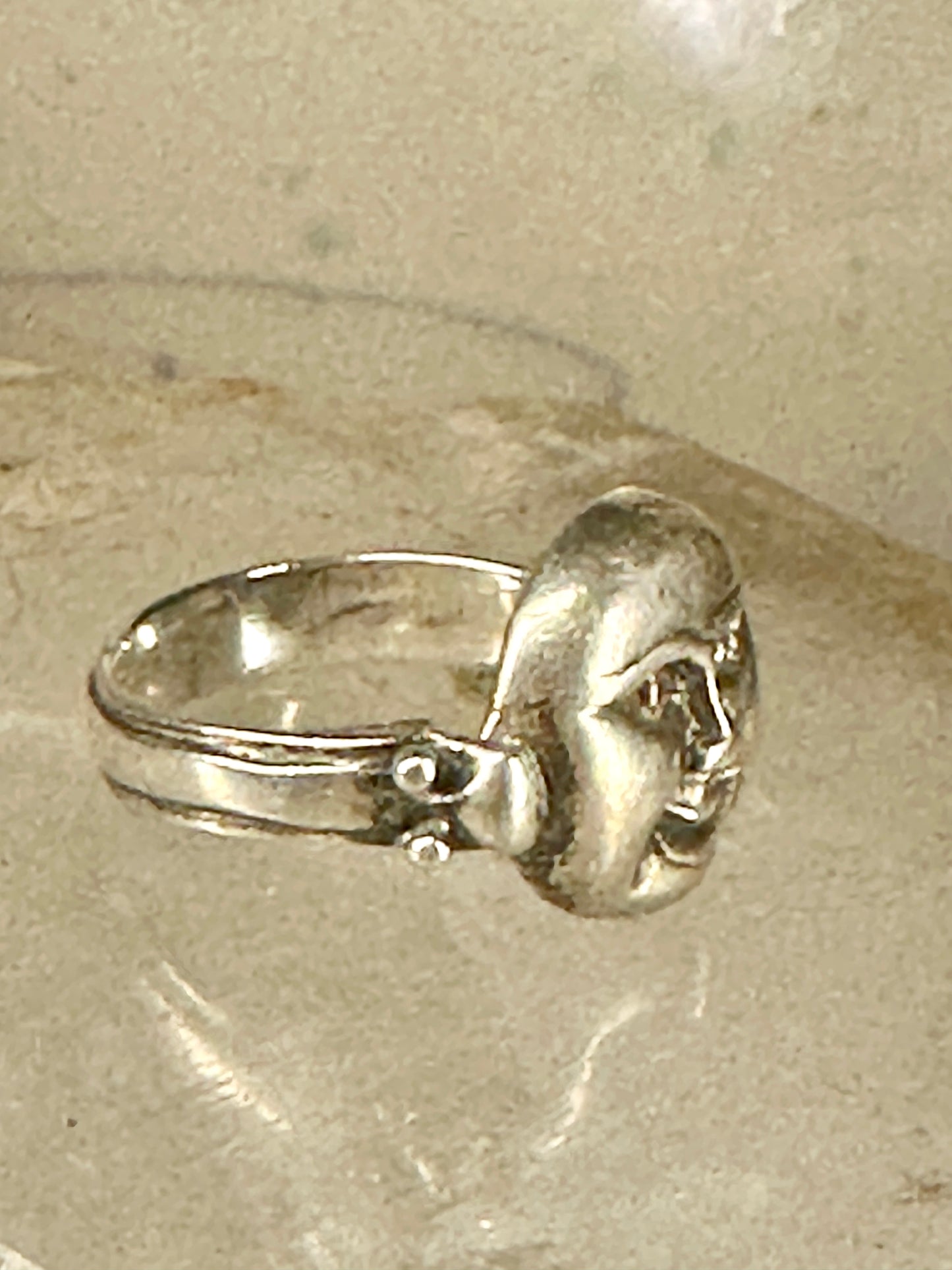 Moon ring size 5 celestial band  sterling silver women girls
