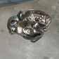 Frog ring leaves abalone size 8 sterling silver women