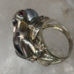 Frog ring leaves abalone size 8 sterling silver women