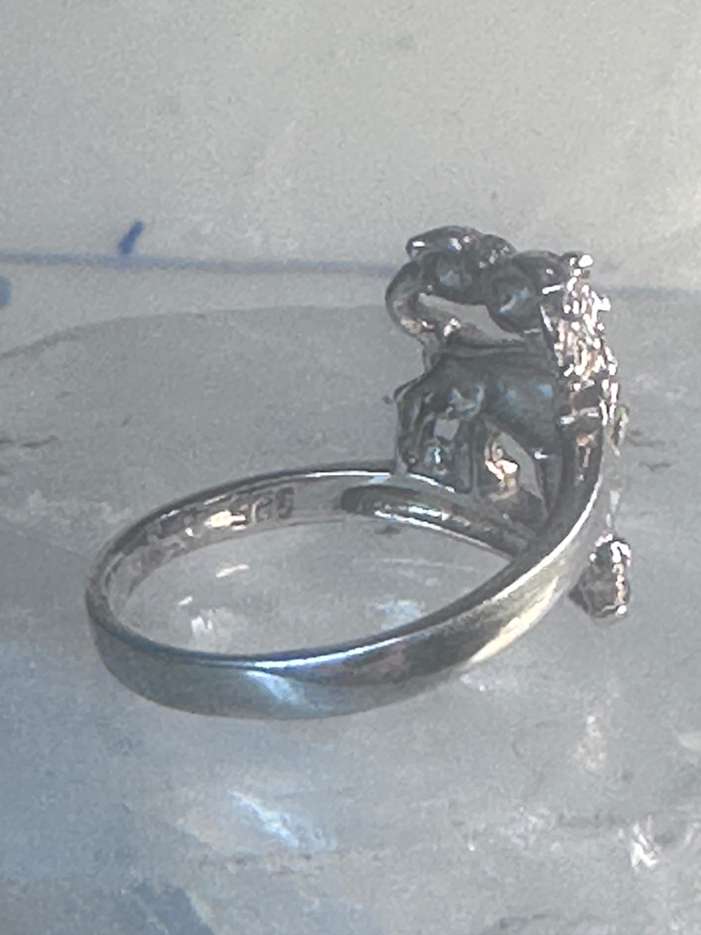 Vintage Lion ring animal band size 7.75 sterling silver women