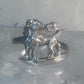 Vintage Lion ring animal band size 7.75 sterling silver women