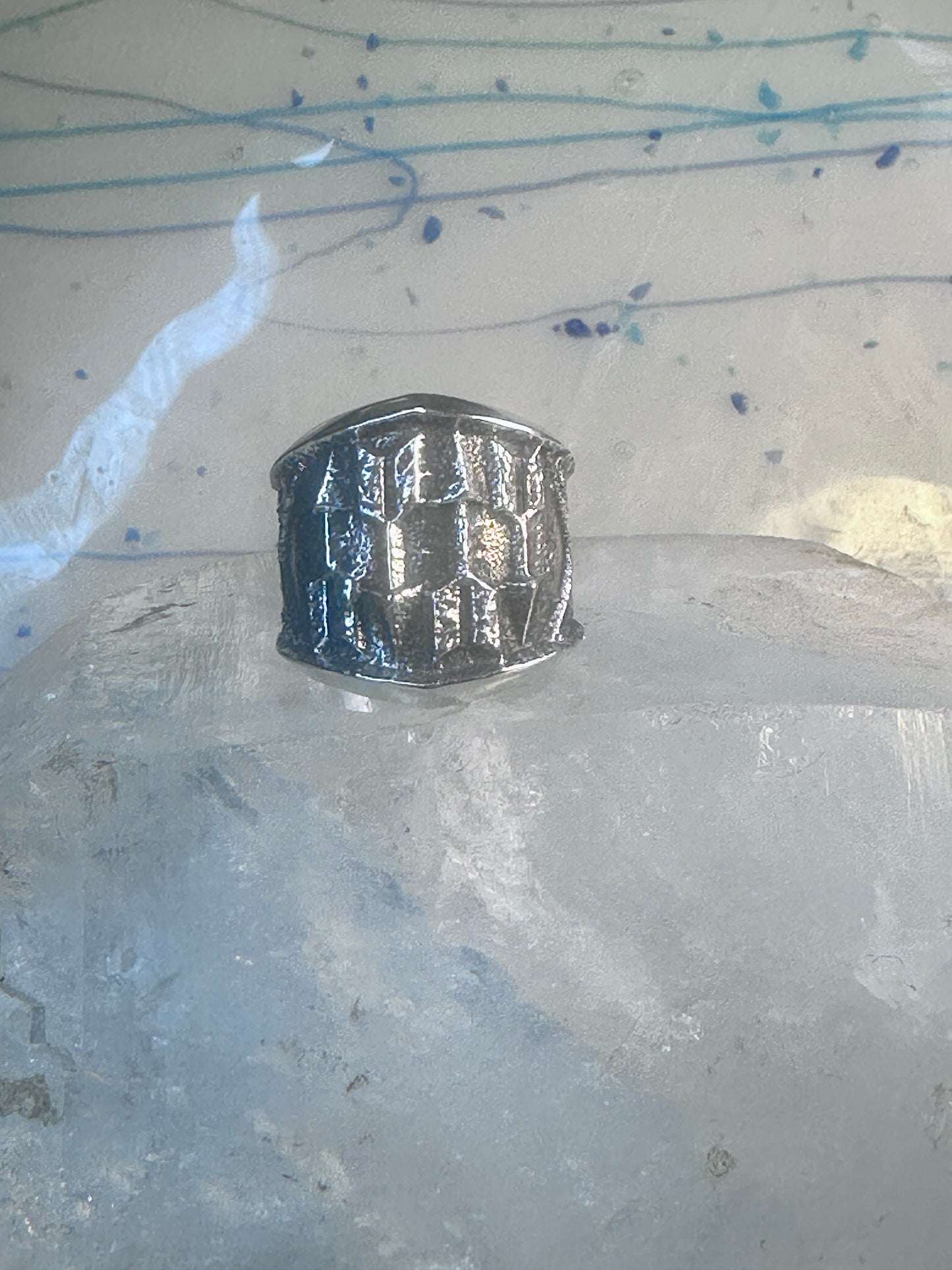 Arrow ring Tufa cast band Kevin Yazzie size 11 sterling silver women