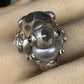 Frog ring leaves abalone size 8 sterling silver women