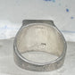 Southwestern Sterling Silver Multi-Stone Inlay Ring Size 13 - Square Geometric Segmented Band