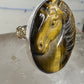 Horse ring figurative face band tiger eye size 6.75 sterling silver women