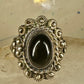 Poison ring size 7.75 onyx Mexico Taxco sterling silver women