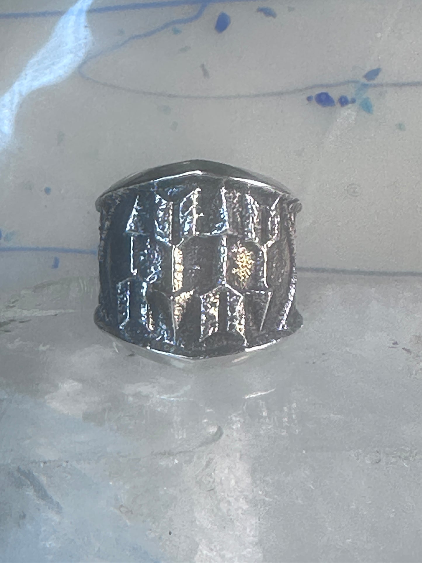 Arrow ring Tufa cast band Kevin Yazzie size 11 sterling silver women