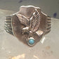 Eagle ring w arrow turquoise band southwest signed FM size 11 sterling silver men women