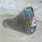 Southwestern Sterling Silver Multi-Stone Inlay Ring Size 9.75 - Rectangular Geometric Segmented Band