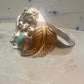 Navajo Eagle ring turquoise band size 14.50 sterling silver men women
