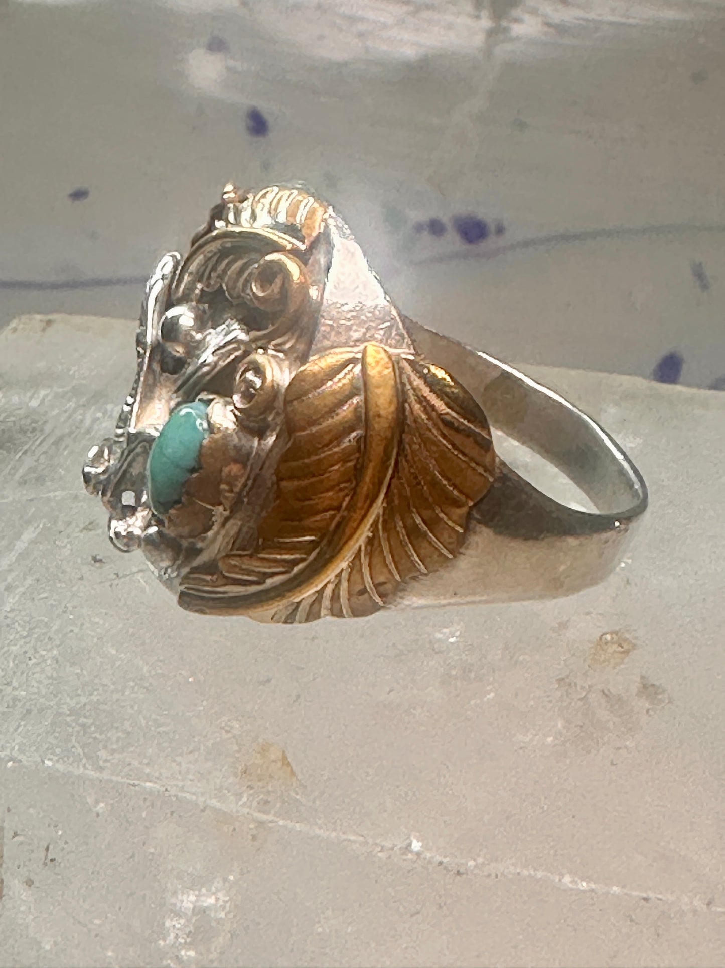 Navajo Eagle ring turquoise band size 14.50 sterling silver men women