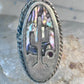 Cactus Ring Abalone size 6 southwest sterling silver women girls
