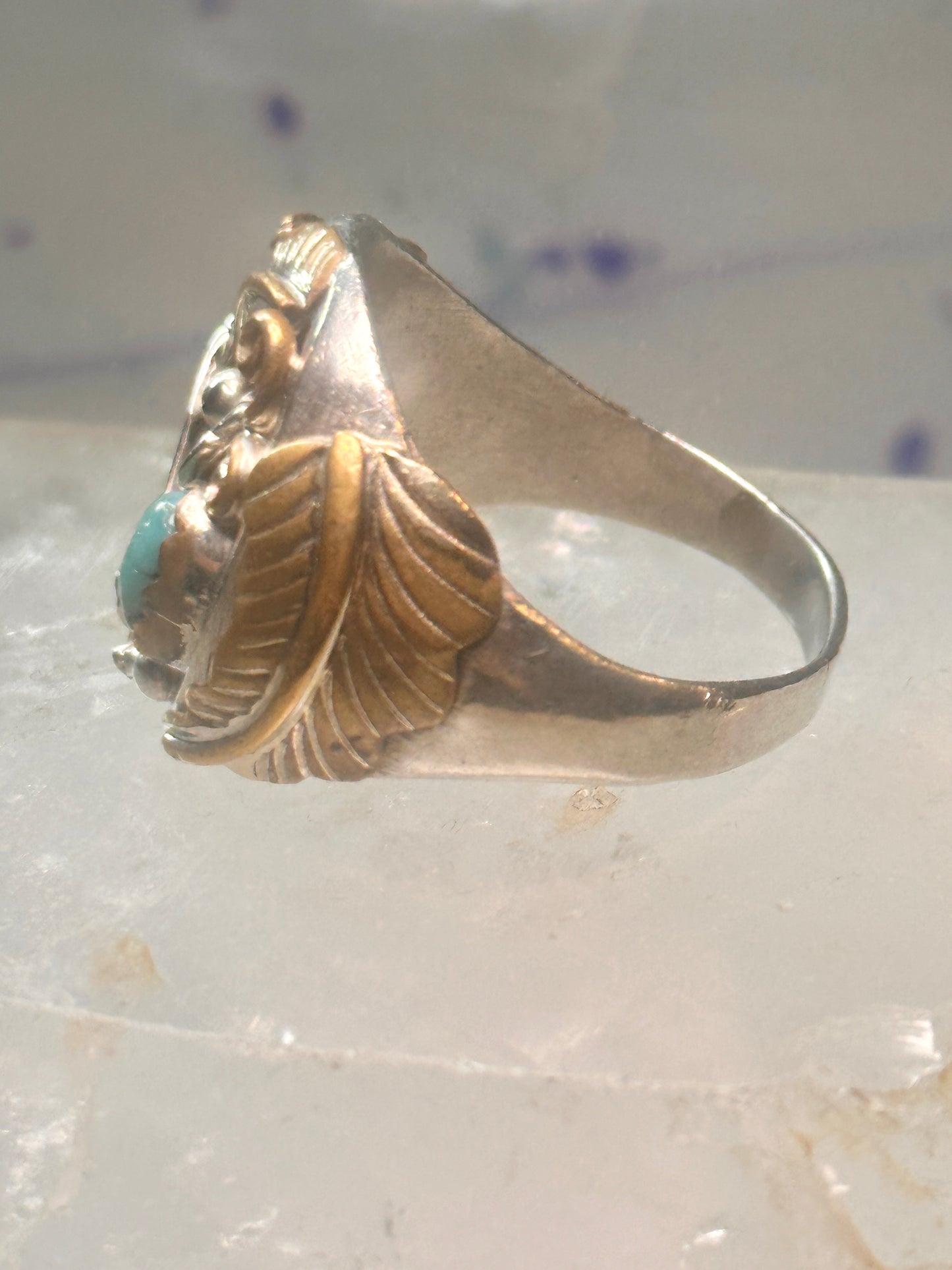 Navajo Eagle ring turquoise band size 14.50 sterling silver men women