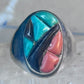 Navajo Ring Turquoise coral onyx cobblestone size 9.7 southwest sterling silver women men