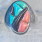 Navajo Ring Turquoise coral onyx cobblestone size 9.7 southwest sterling silver women men