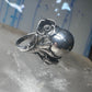 Art Nouveau ring ball flower leaves pinky band size 4.75 sterling silver women