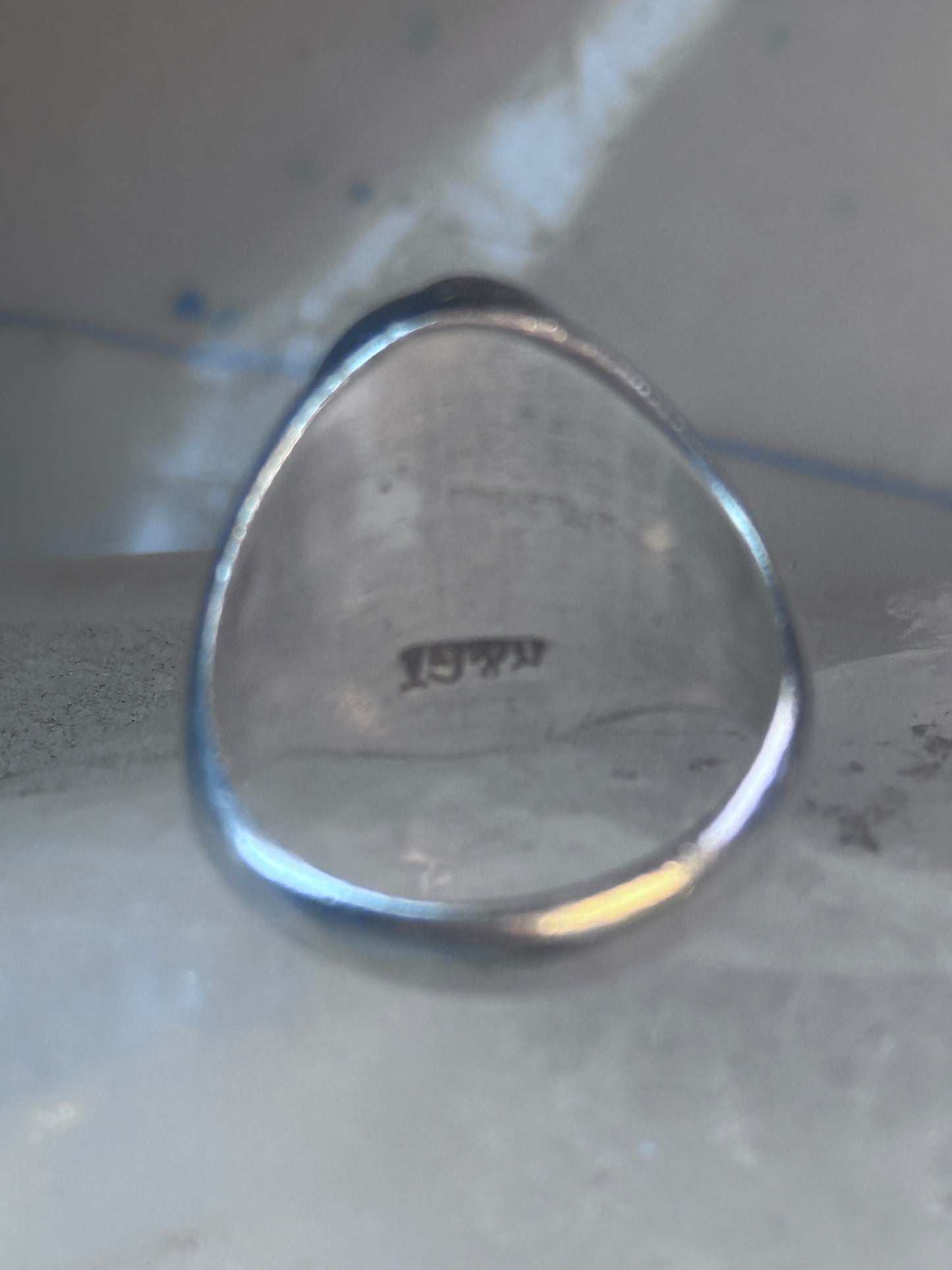 Navajo Ring Turquoise coral onyx cobblestone size 9.7 southwest sterling silver women men