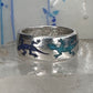 Gecko ring Lizard band southwest turquoise lapis chips size 9.75 sterling silver women men