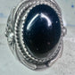 Navajo ring vintage onyx leaves band size 9.25 sterling silver women