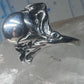 Art Nouveau ring ball flower leaves pinky band size 4.75 sterling silver women