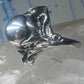 Art Nouveau ring ball flower leaves pinky band size 4.75 sterling silver women