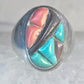 Navajo Ring Turquoise coral onyx cobblestone size 9.7 southwest sterling silver women men