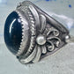 Navajo ring vintage onyx leaves band size 9.25 sterling silver women