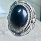Navajo ring vintage onyx leaves band size 9.25 sterling silver women