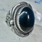 Navajo ring vintage onyx leaves band size 9.25 sterling silver women