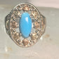 Black Hills Gold ring turquoise size 8 sterling silver women