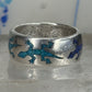 Gecko ring Lizard band southwest turquoise lapis chips size 9.75 sterling silver women men