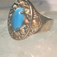 Black Hills Gold ring turquoise size 8 sterling silver women