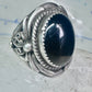 Navajo ring vintage onyx leaves band size 9.25 sterling silver women