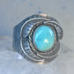 Navajo Ring Turquoise wide band leaves size 10.7 southwest sterling silver women men