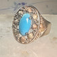 Black Hills Gold ring turquoise size 8 sterling silver women
