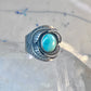 Navajo Ring Turquoise wide band leaves size 10.7 southwest sterling silver women men