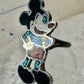 Mickey Mouse ring turquoise southwest coral chips size 6  sterling silver women